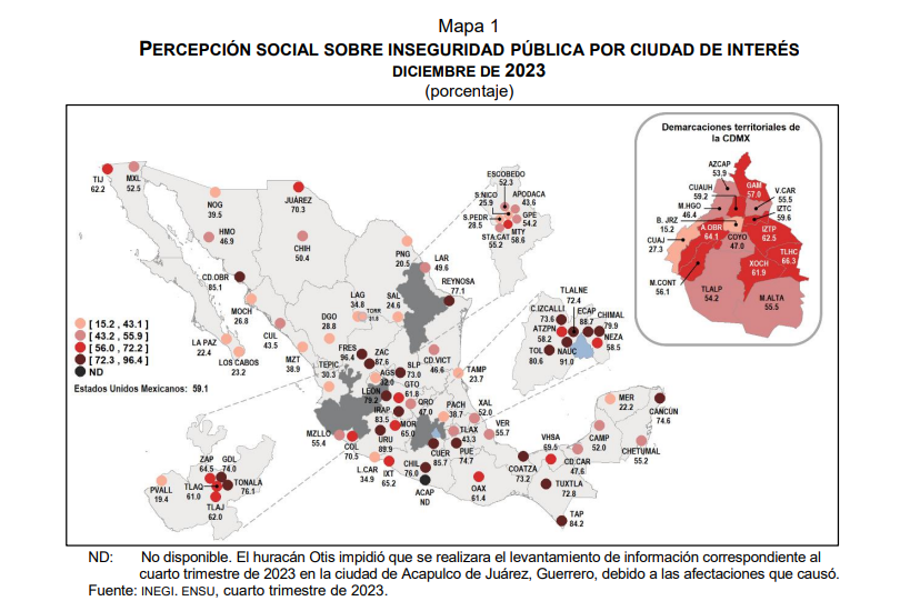 SPR Informa Se reduce la percepción de inseguridad 5 1 en 2023 INEGI