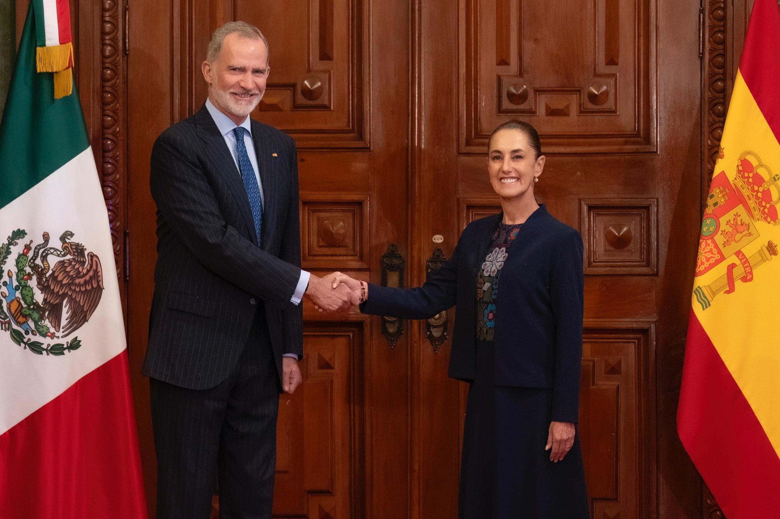 Claudia Sheinbaum recibe al Rey Felipe VI de España en Palacio Nacional