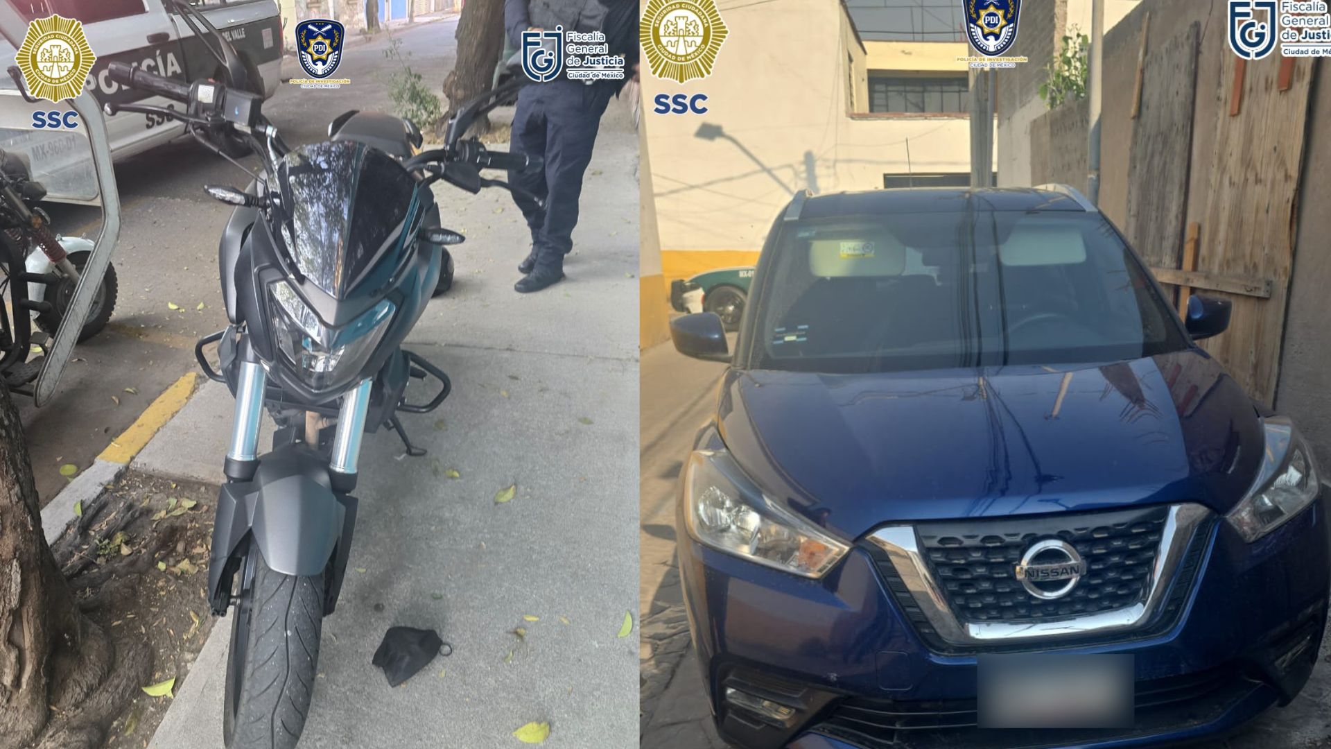 Aseguran auto y motocicleta vinculados al ataque contra colaboradores del gobierno capitalino