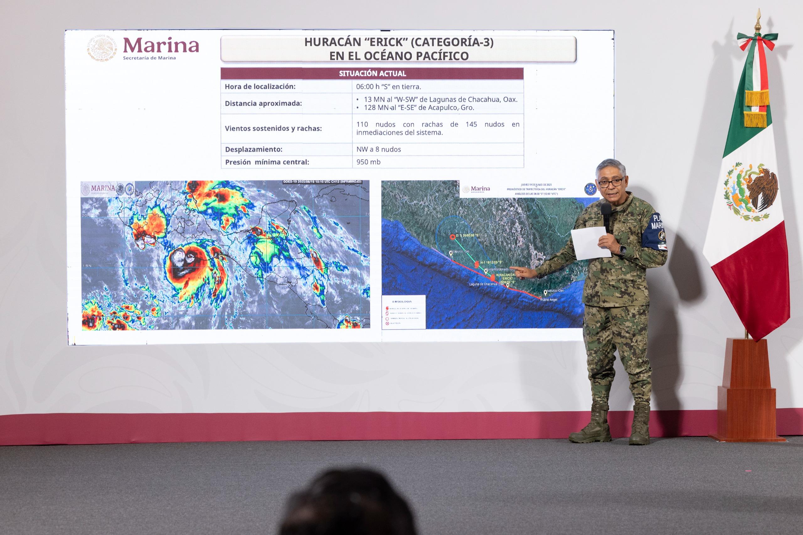 Huracán Erick tocó tierra como categoría 3 en Oaxaca