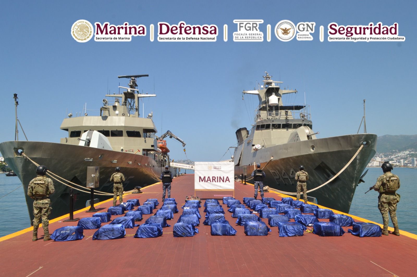 Asegura Semar 1.6 toneladas de cocaína frente a costas de Acapulco