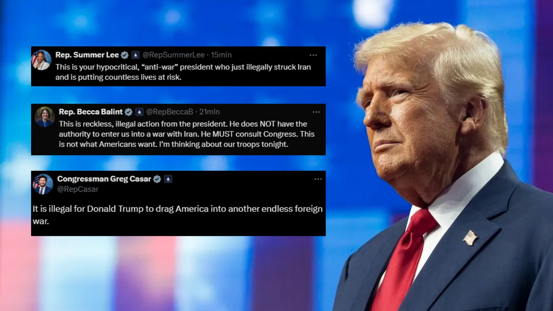 Señalan congresistas de EE.UU. como ilegal la decisión de Trump de atacar Irán