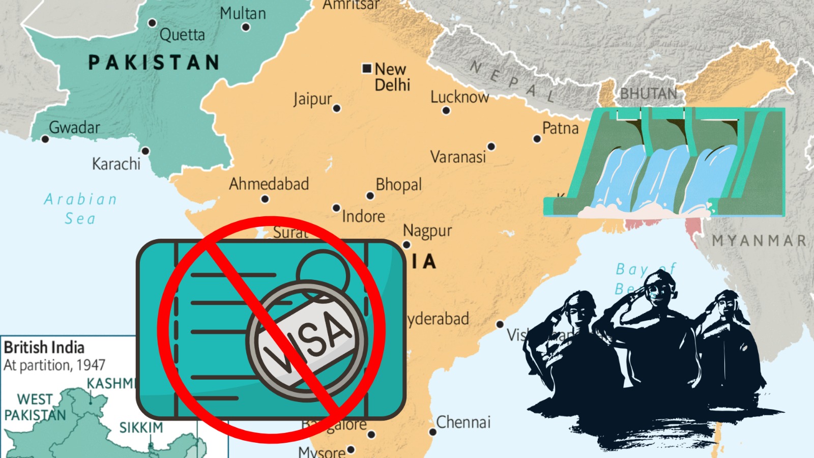 Fronteras cerradas, visas suspendidas y cierres en el flujo de agua: crecen tensiones entre India y Pakistán tras ataque