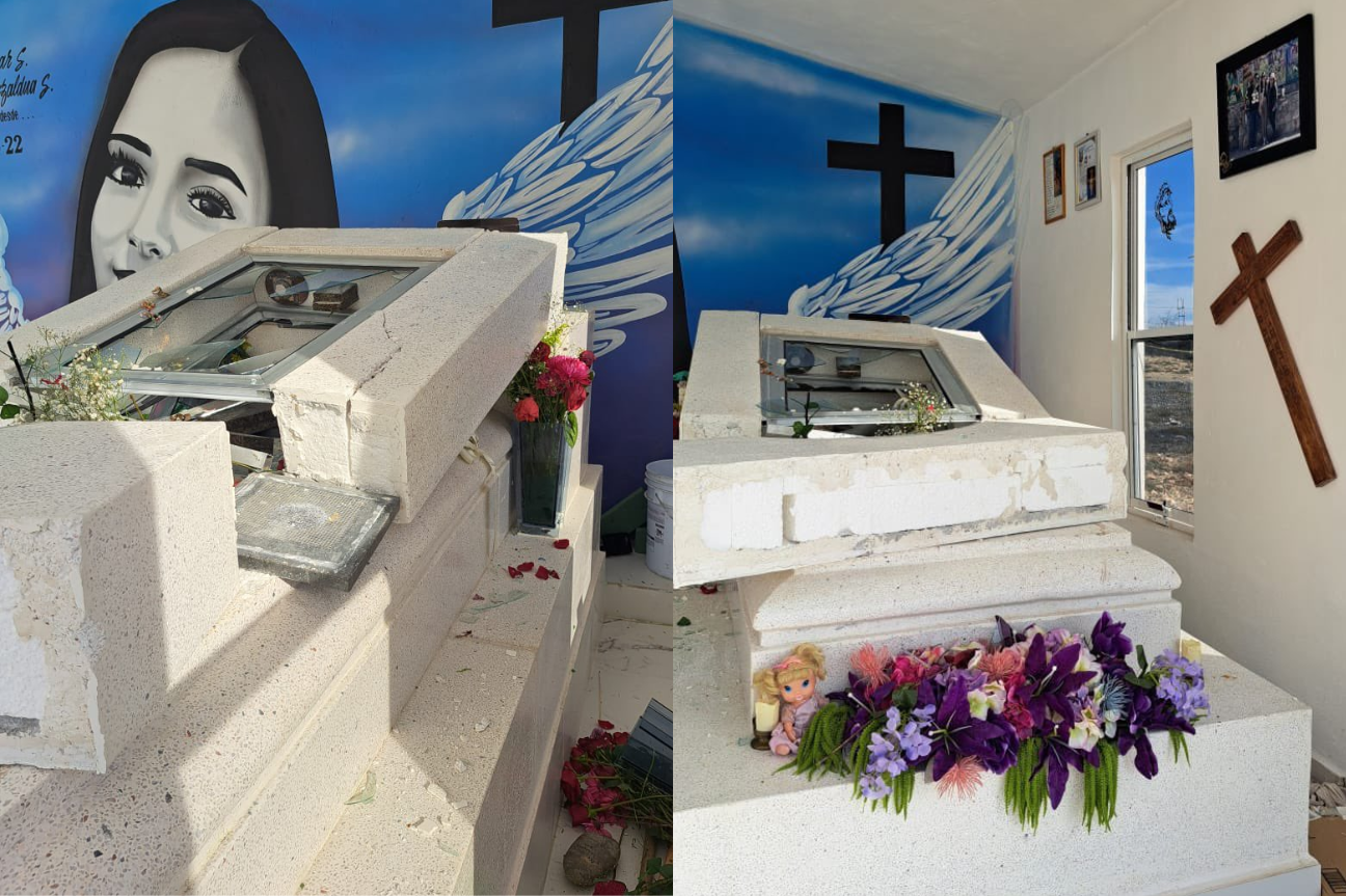 Vandalizan la tumba de Debanhi Escobar en Nuevo León