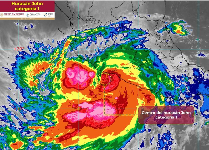 John se intensifica a huracán categoría 1 frente a las costas mexicanas del Pacífico