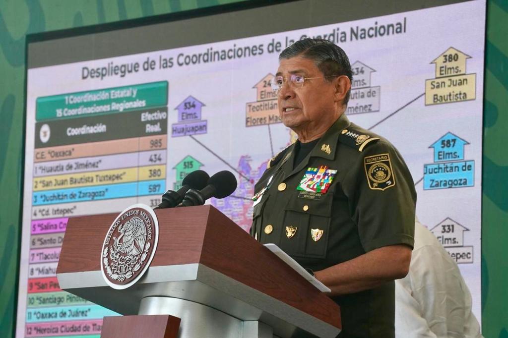 Informa Luis Cresencio Sandoval avances en materia de seguridad en Oaxaca