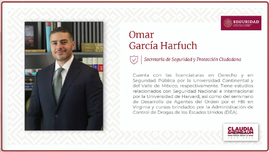 Omar García Harfuch será el próximo secretario de Seguridad y Protección Ciudadana