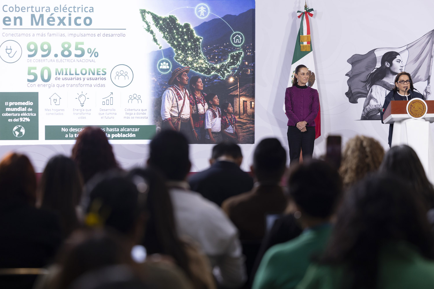 Supera cobertura eléctrica en México promedio mundial, alcanza 99.85%