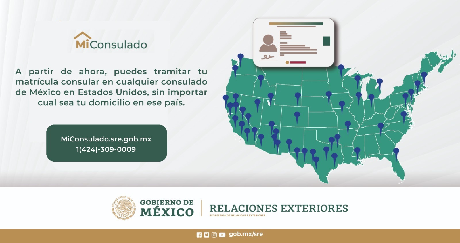 Informa SRE que los mexicanos que viven en el extranjero podrán tramitar su matrícula consular sin importar su dirección