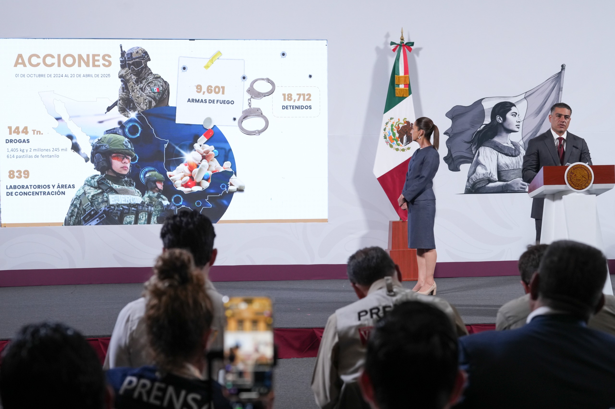 18 mil 712 personas detenidas y 143.5 toneladas de droga aseguradas a través de la Estrategia Nacional de Seguridad