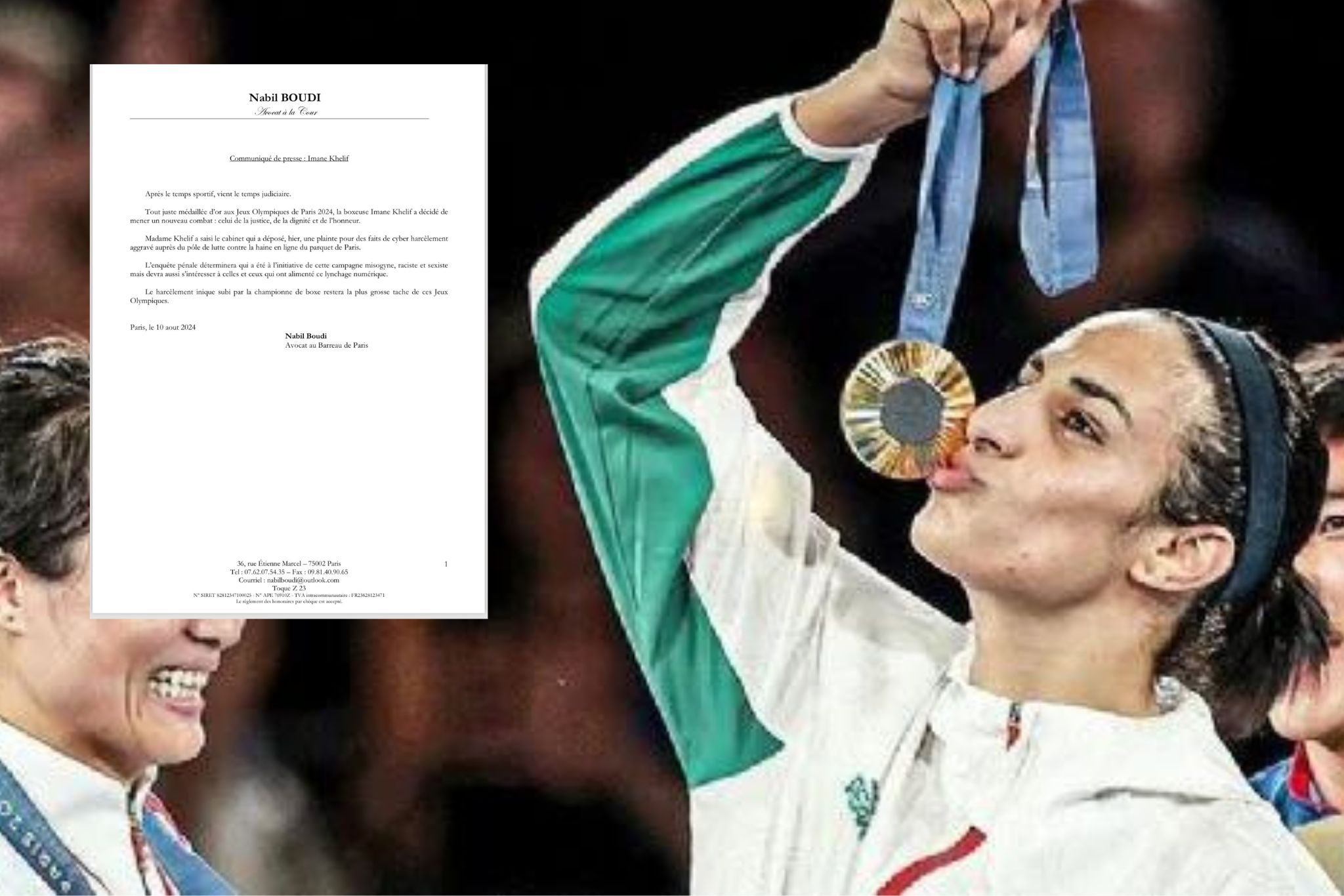 Presenta denuncia la boxeadora Imane Khelif por el ciberacoso que sufrió durante los Juegos Olímpicos