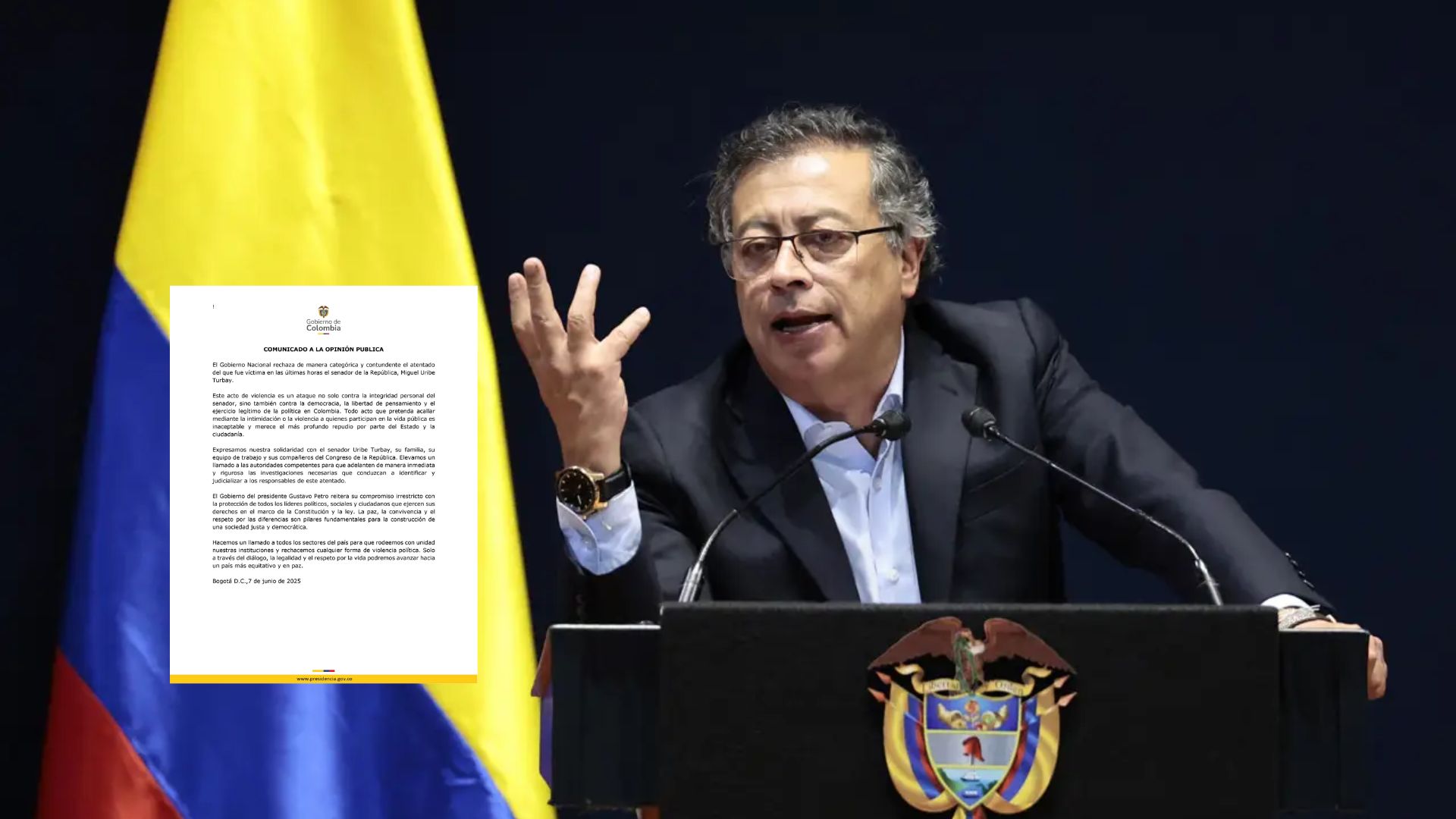 Promete el presidente Gustavo Petro una investigación a fondo del atentado contra Miguel Turbay