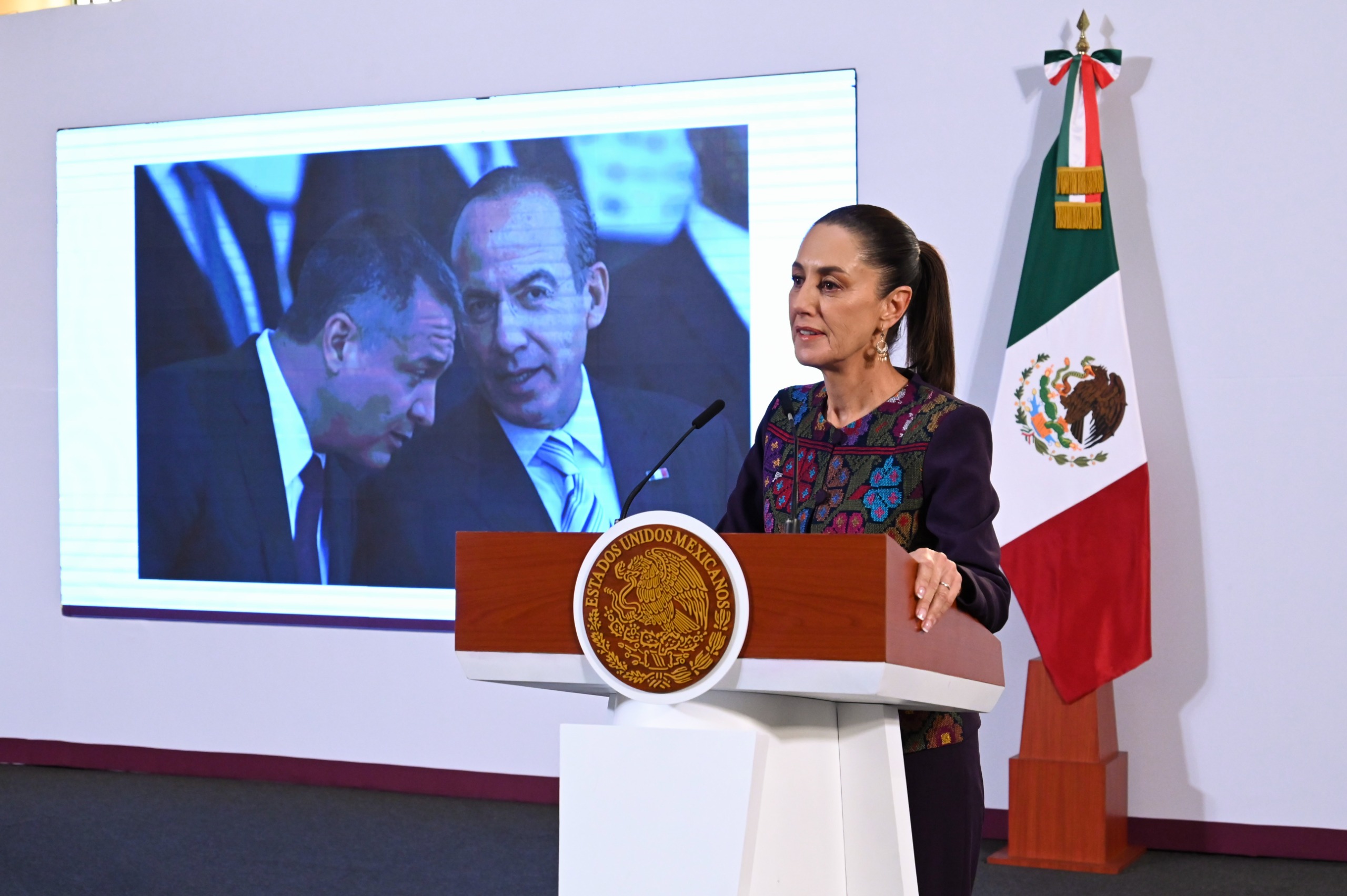 Cuestiona Claudia Sheinbaum declaraciones de Felipe Calderón tras sentencia a García Luna