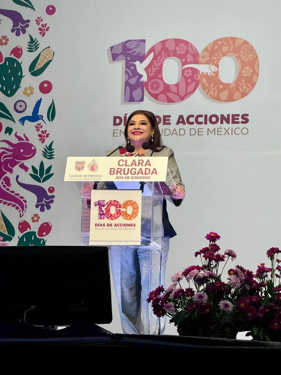 Presenta Clara Brugada su informe de 100 días de Gobierno en la CDMX