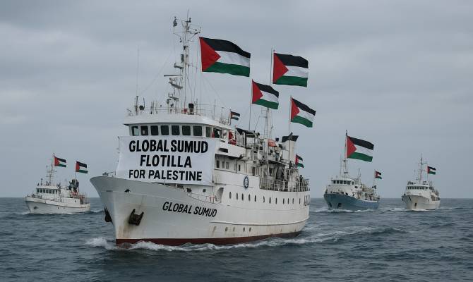 Denunció Flotilla Global Sumud secuestro de más de 400 participantes tras interceptación israelí en aguas internacionales
