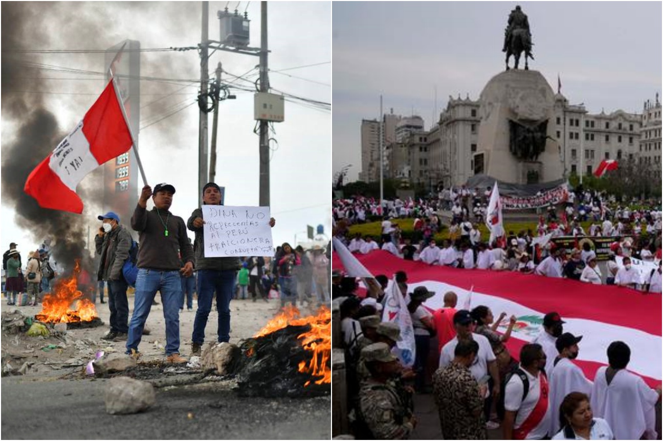 Perú dividido: unos marchan a favor de la “paz y tranquilidad”, otros preparan Paro Nacional
