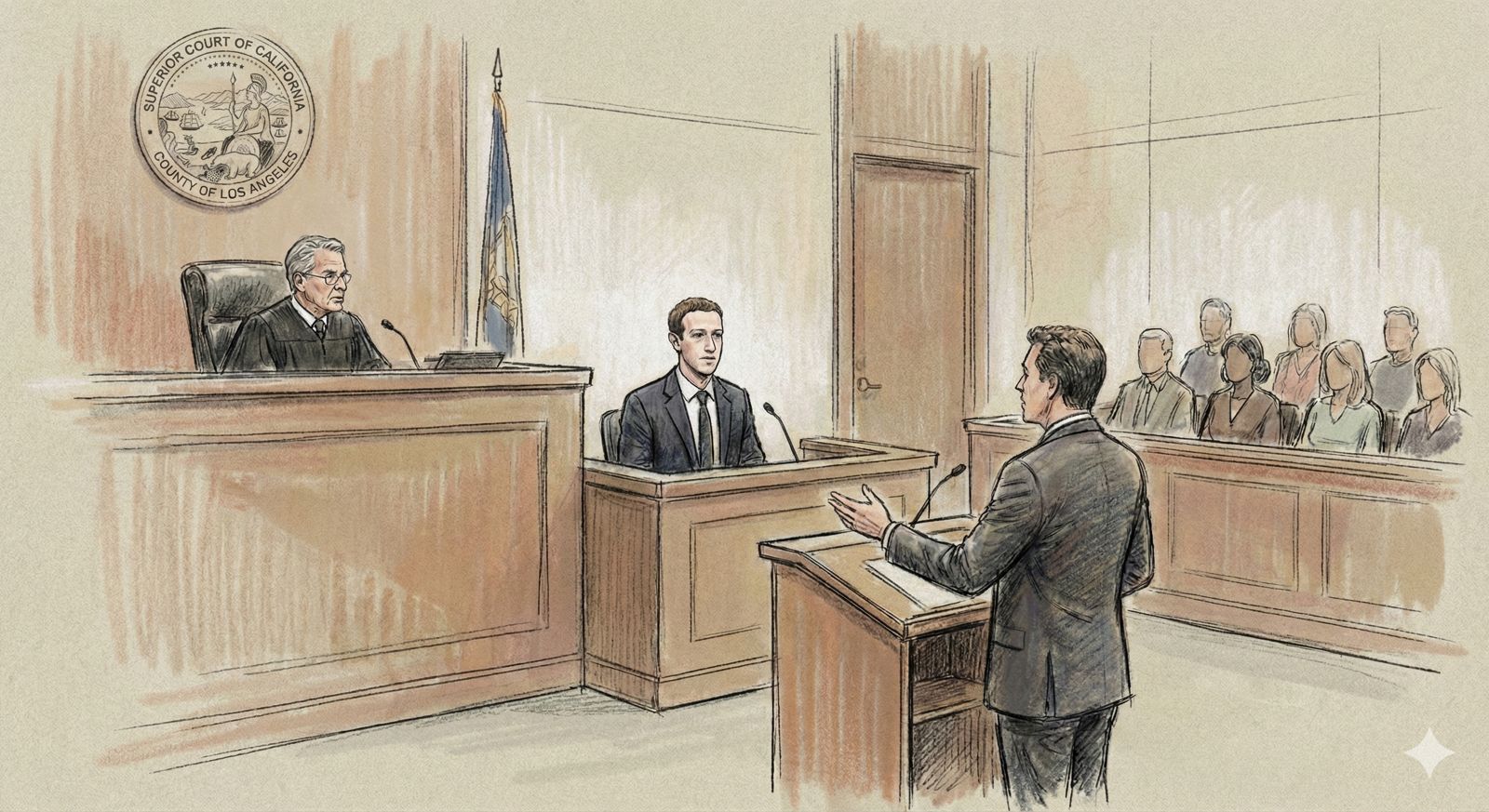 Zuckerberg ante el jurado en juicio histórico por diseñar redes sociales para volver adictos a los menores.