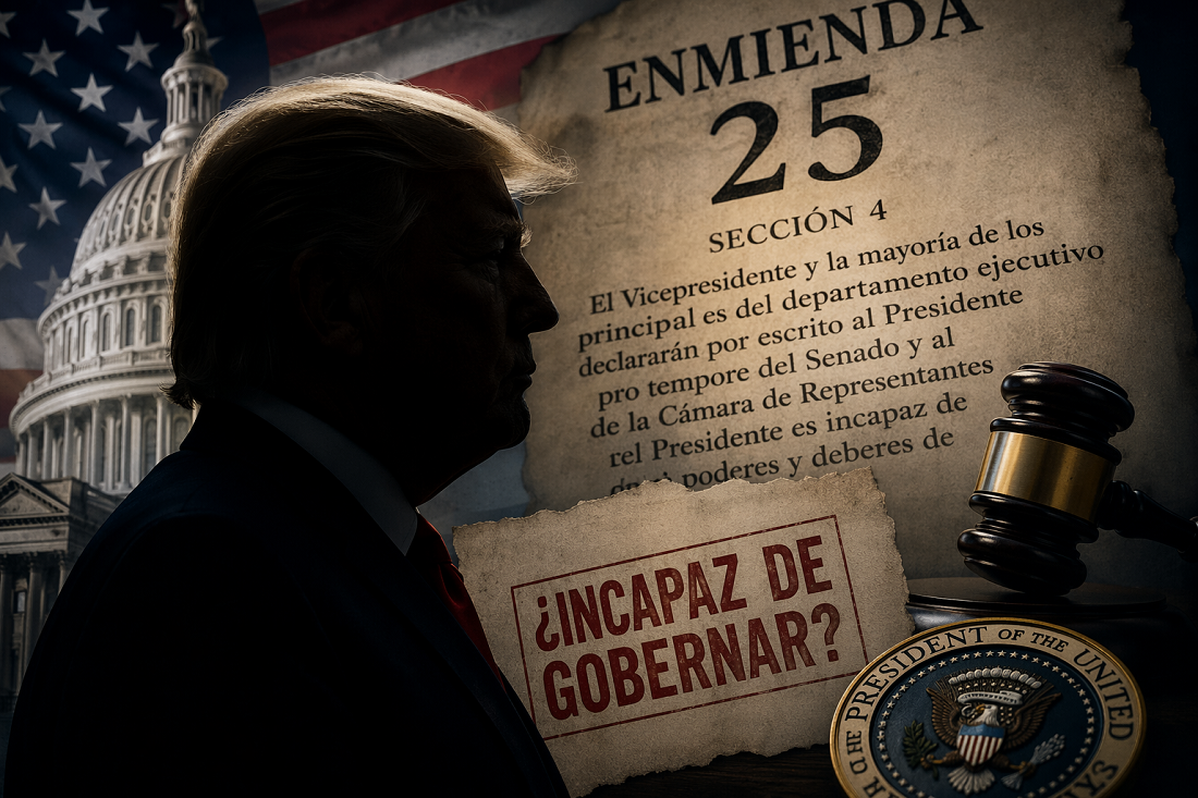 Plantean legisladores de EE.UU. invocar la Enmienda 25 para destituir al presidente Donald Trump