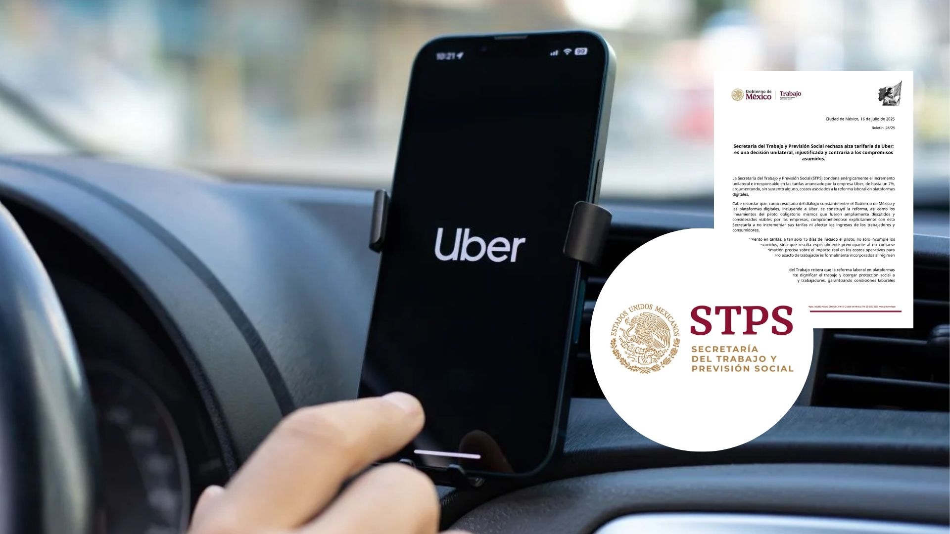 Rechaza STPS alza tarifaria de Uber por ser “una decisión unilateral e injustificada”