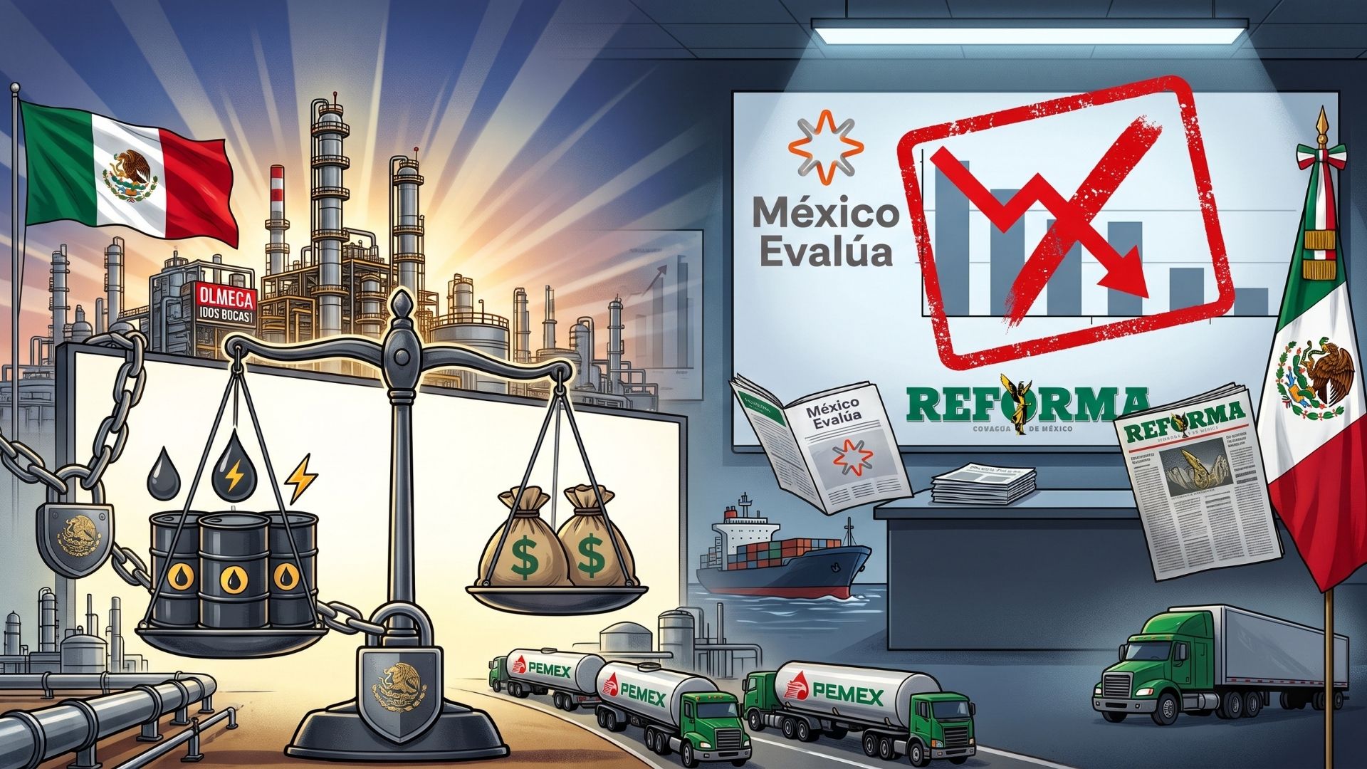 La trampa de México Evalúa y Reforma: simular pérdidas en Pemex para abrir un negocio de medio billón