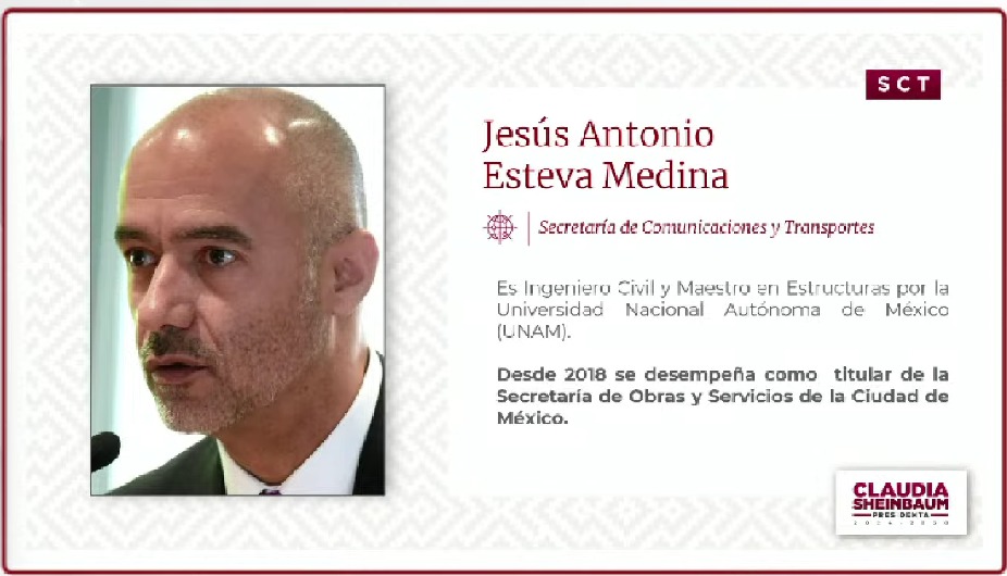 Jesús Antonio Esteva Medina próximo secretario de Infraestructura, Comunicaciones y Transportes