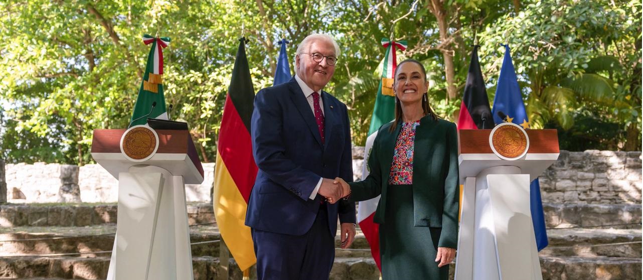 Recibe la presidenta Claudia Sheinbaum a Frank-Walter Steinmeier, presidente de Alemania; asegura que México es su principal socio en América Latina