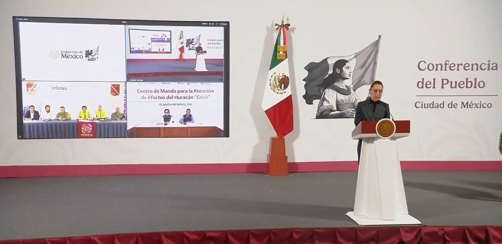 Reporta Claudia Sheinbaum cero pérdidas humanas por huracán Erick