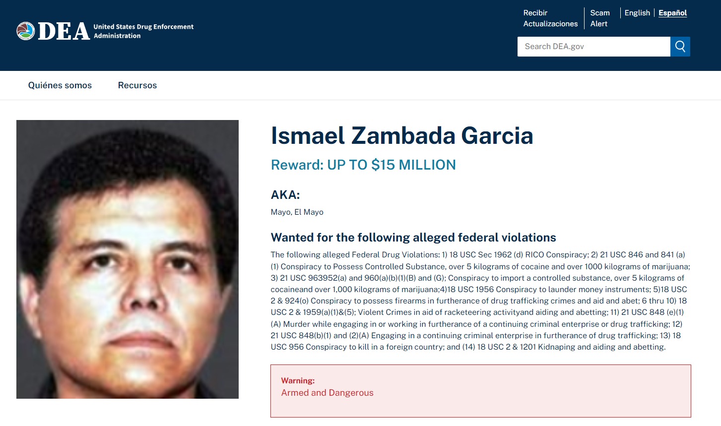 Perfil de “El Mayo” Zambada: líder del Cártel de Sinaloa que operaba desde las sombras