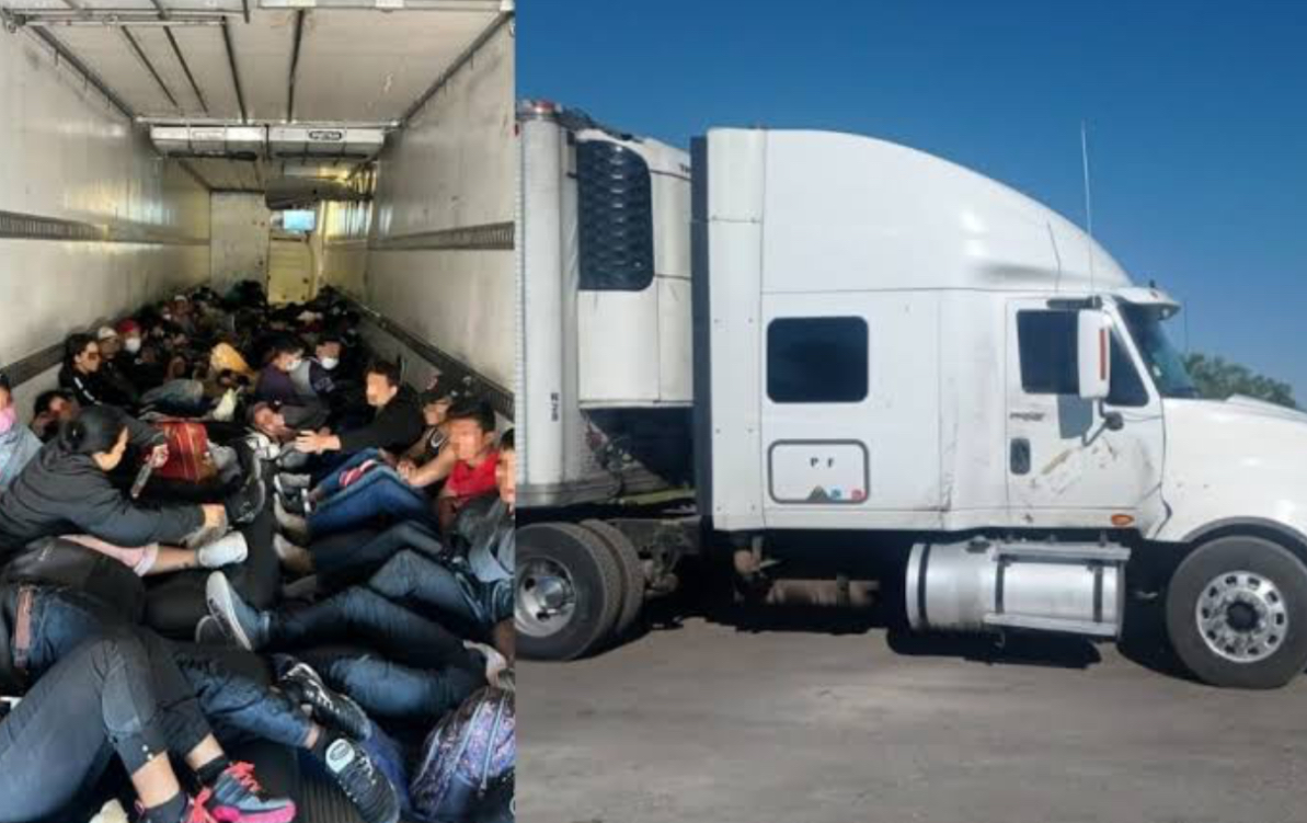 Rescatan a 200 migrantes escondidos en una caja de tráiler en Coahuila