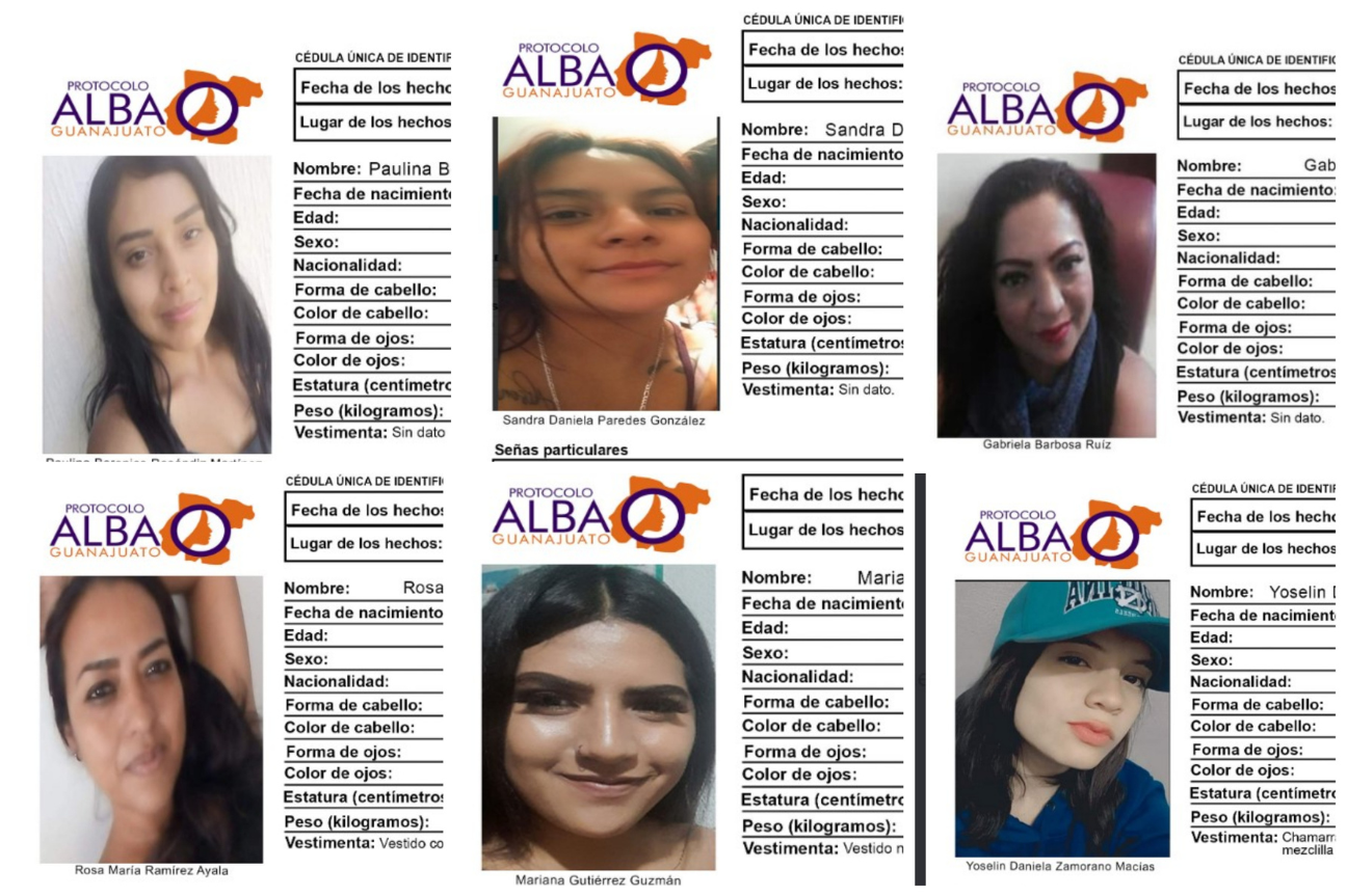 Expone FGE-Guanajuato indicios de las 6 mujeres desaparecidas en Celaya