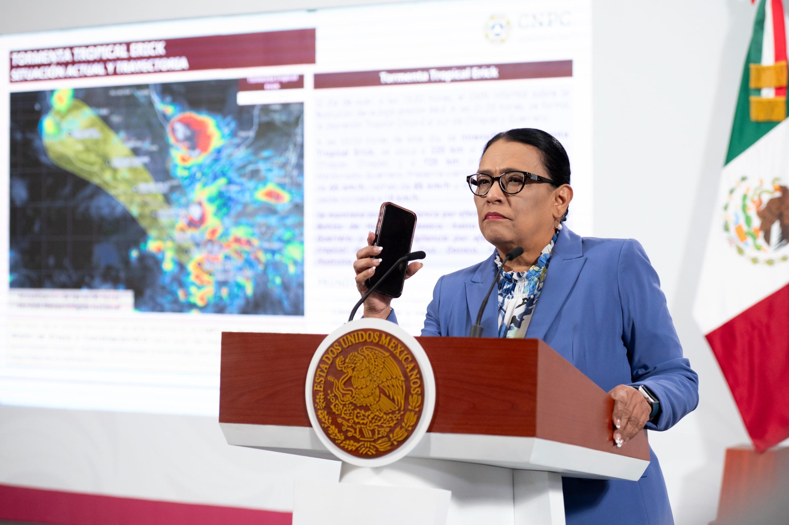 Despliega Gobierno de México operativo especial preventivo en Oaxaca y Guerrero ante Tormenta Tropical Erick