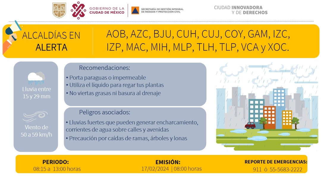 SPR Informa || Activan Alerta Amarilla en CDMX por pronóstico de ...