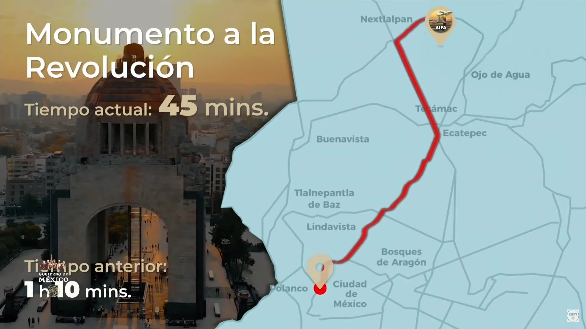 Reducen tiempos y costos las obras para la conectividad al AIFA