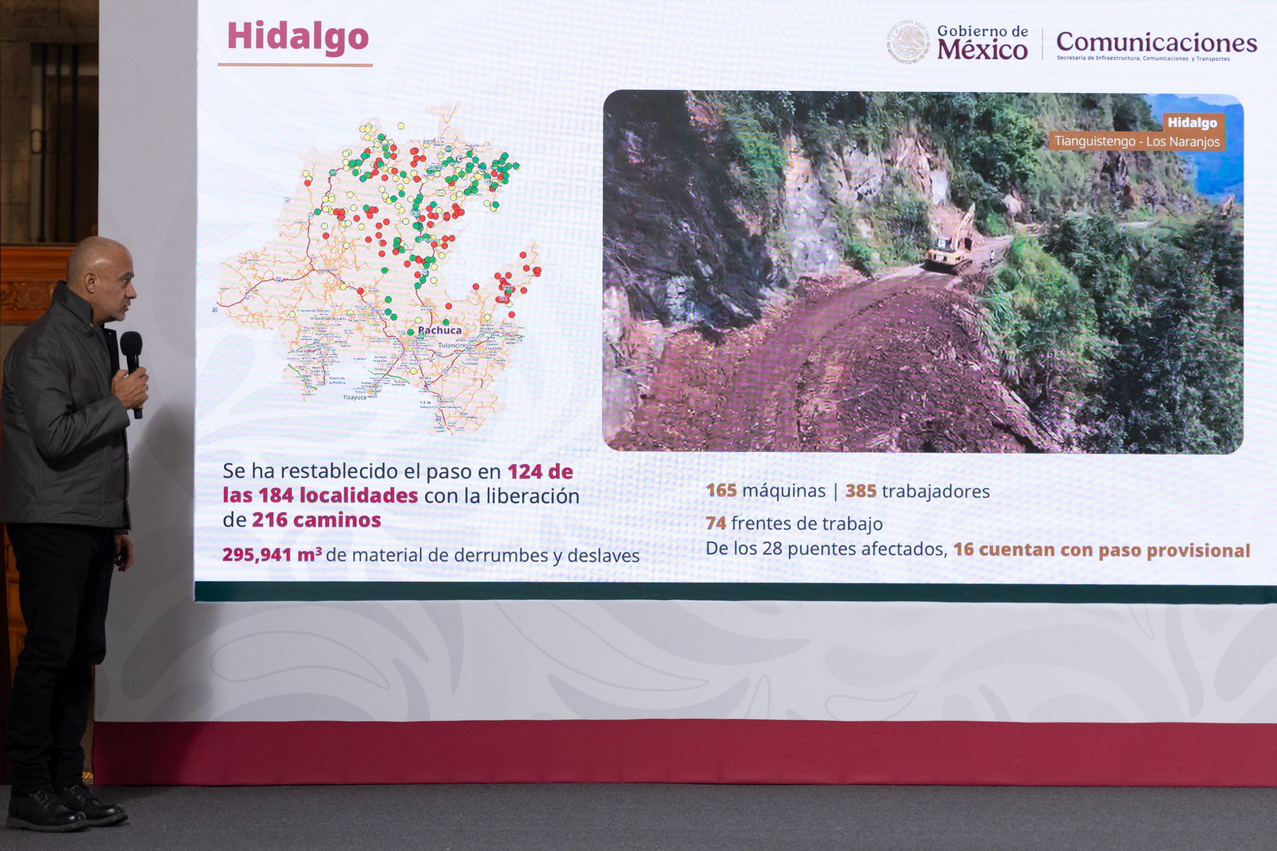 Informa Secretaría de Comunicaciones y Transportes avances en la atención a la emergencia por lluvias