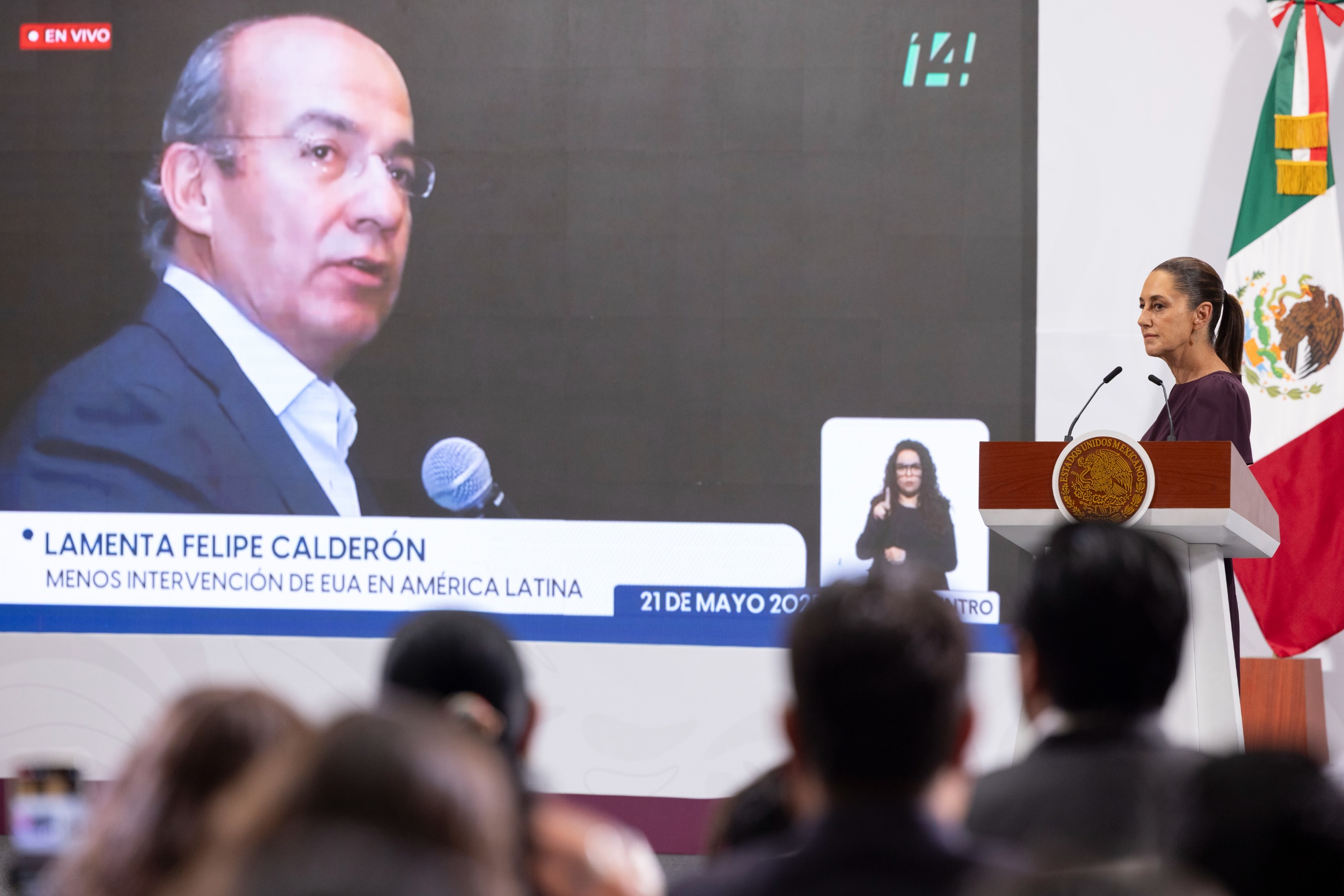 Evidencia Claudia Sheinbaum preocupaciones intervencionistas del expresidente Felipe Calderón