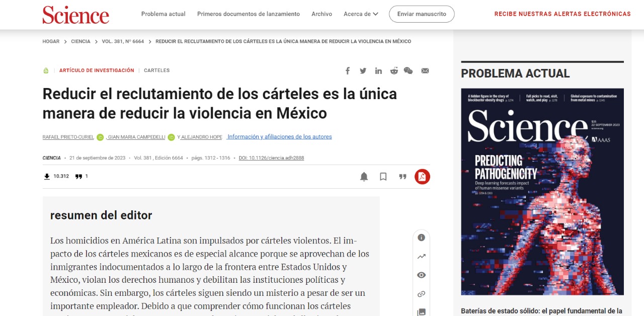 “Abrazos no balazos” la única manera de reducir la violencia en México: Science