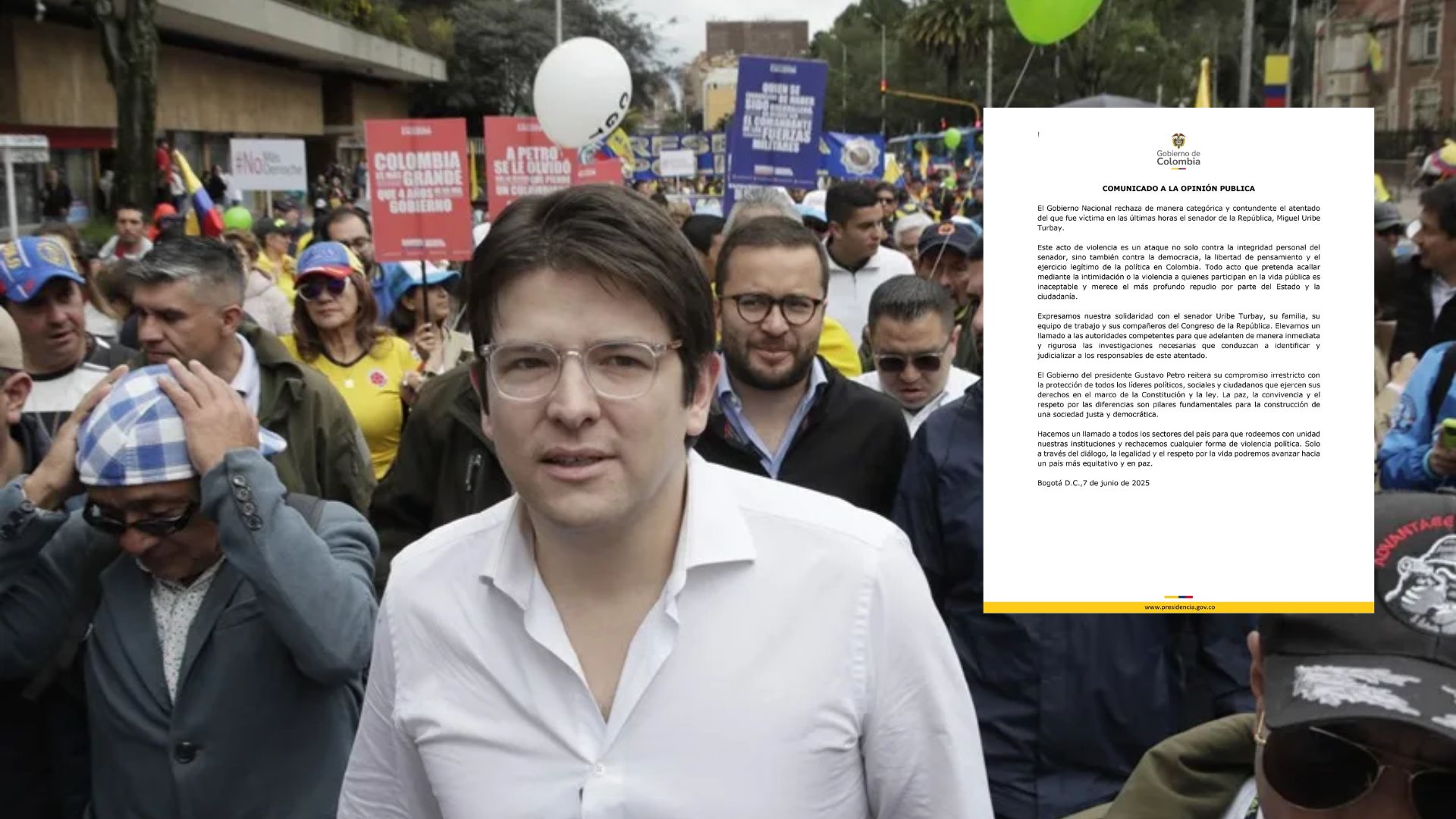 Atentan en mitin contra Miguel Uribe, aspirante presidencial en Colombia