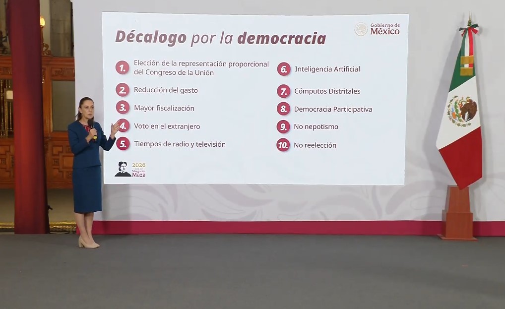 Presenta Claudia Sheinbaum “Decálogo por la Democracia”, elementos clave de la Reforma Electoral