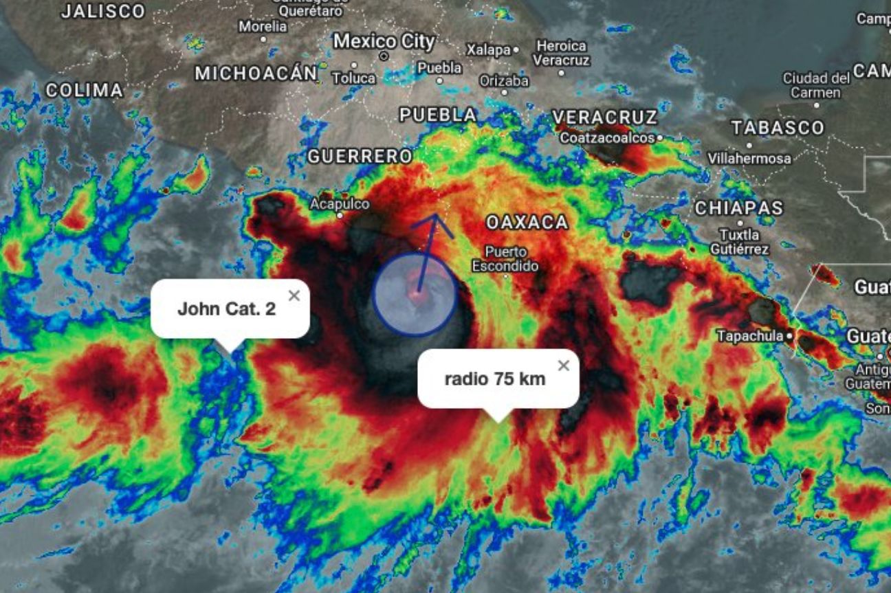 “John” tocó tierra como huracán categoría 3, entró por Marquelia, Guerrero