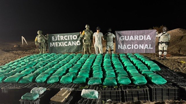 Asegura Ejército Mexicano más de una tonelada de droga oculta en cajas de chiles en Sonora