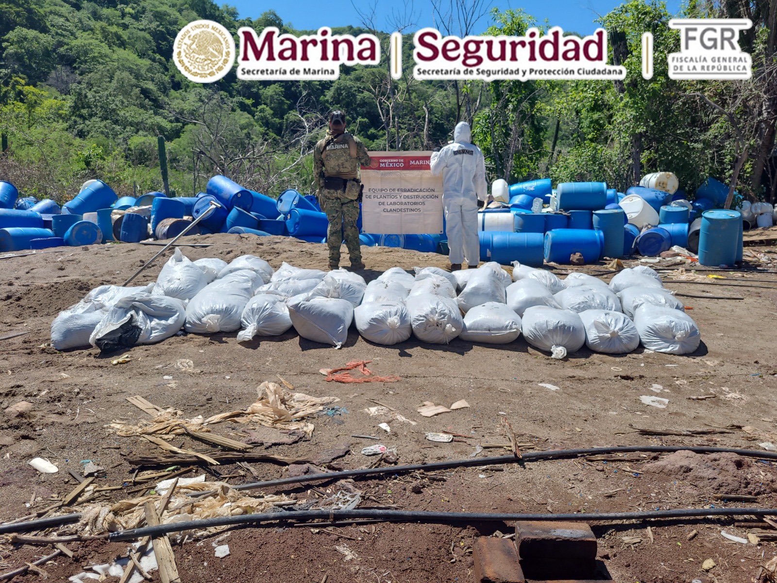 Desmantelan el segundo mayor laboratorio durante gobierno de Claudia Sheinbaum; Más de 16 toneladas de metanfetaminas decomisadas