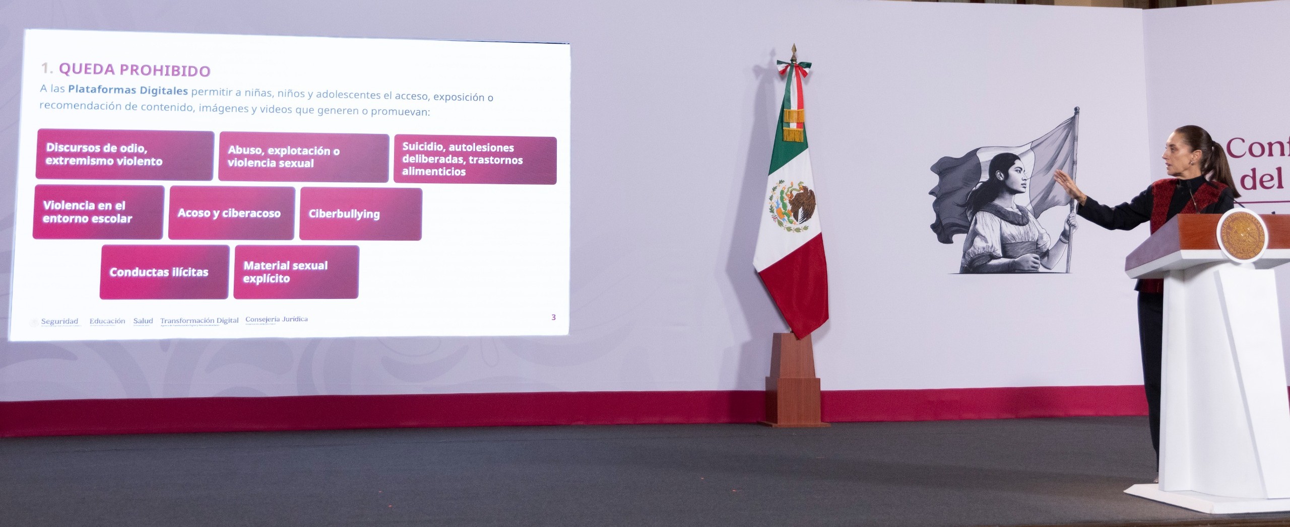 Presenta Claudia Sheinbaum decreto que obliga a plataformas digitales a retirar contenidos violentos