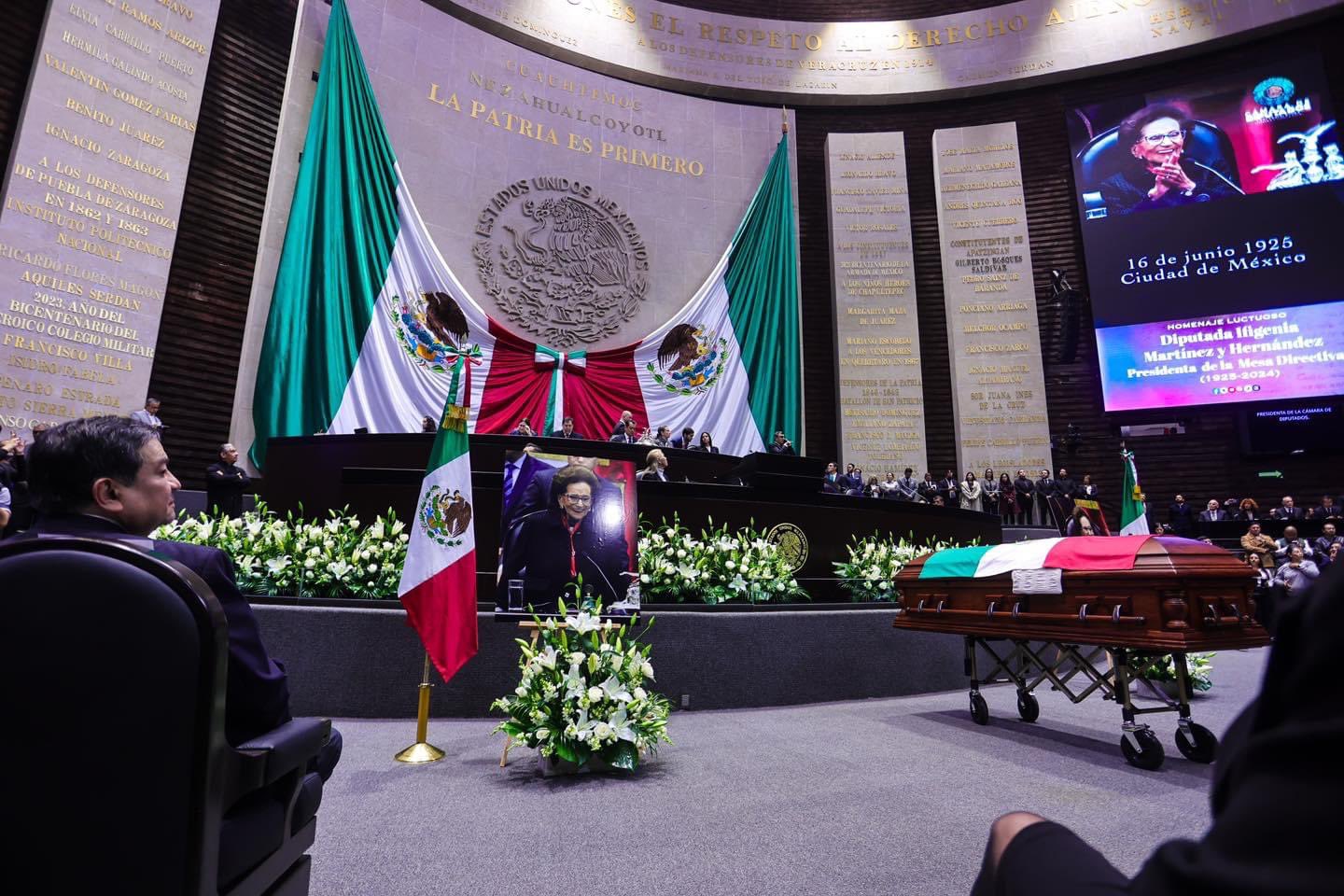 Realiza Cámara de Diputados homenaje a luctuoso a Ifigenia Martínez