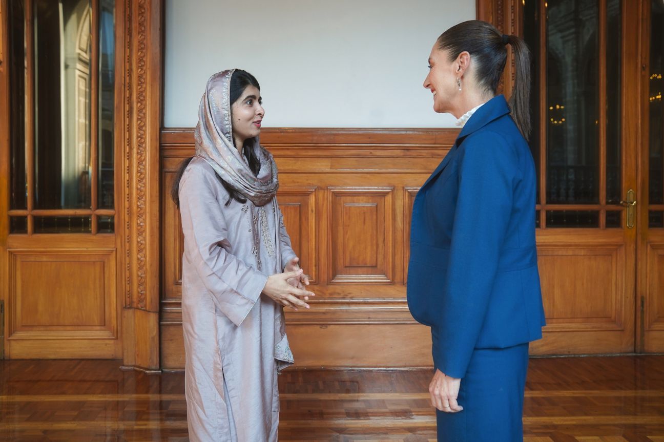 Malala Yousafzai, Premio Nobel de la Paz 2014, sostuvo una reunión con Claudia Sheinbaum en Palacio Nacional