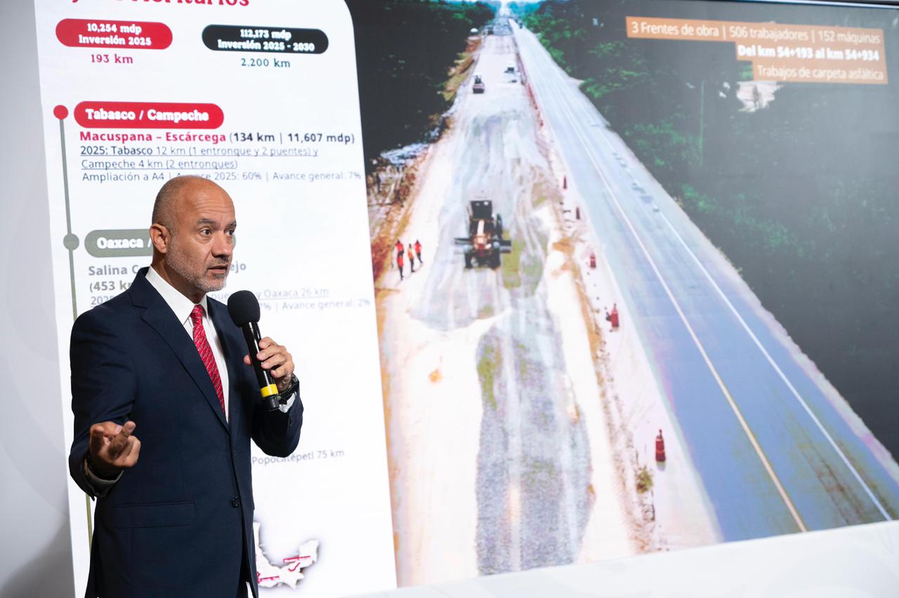 Al 60% Programa de Infraestructura Carretera 2025: SICT