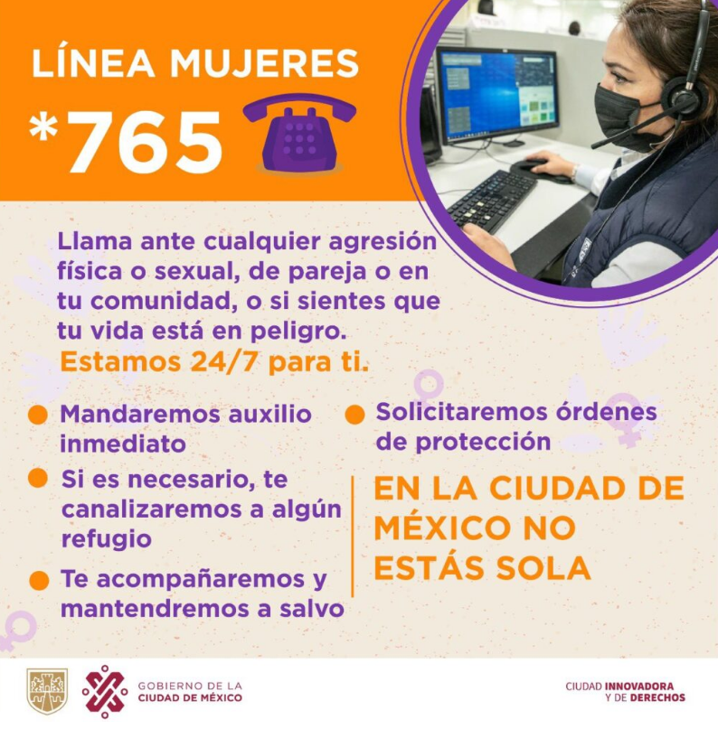 Disminuye hasta en 47% los casos de riesgo feminicida gracias a la línea SOS mujeres