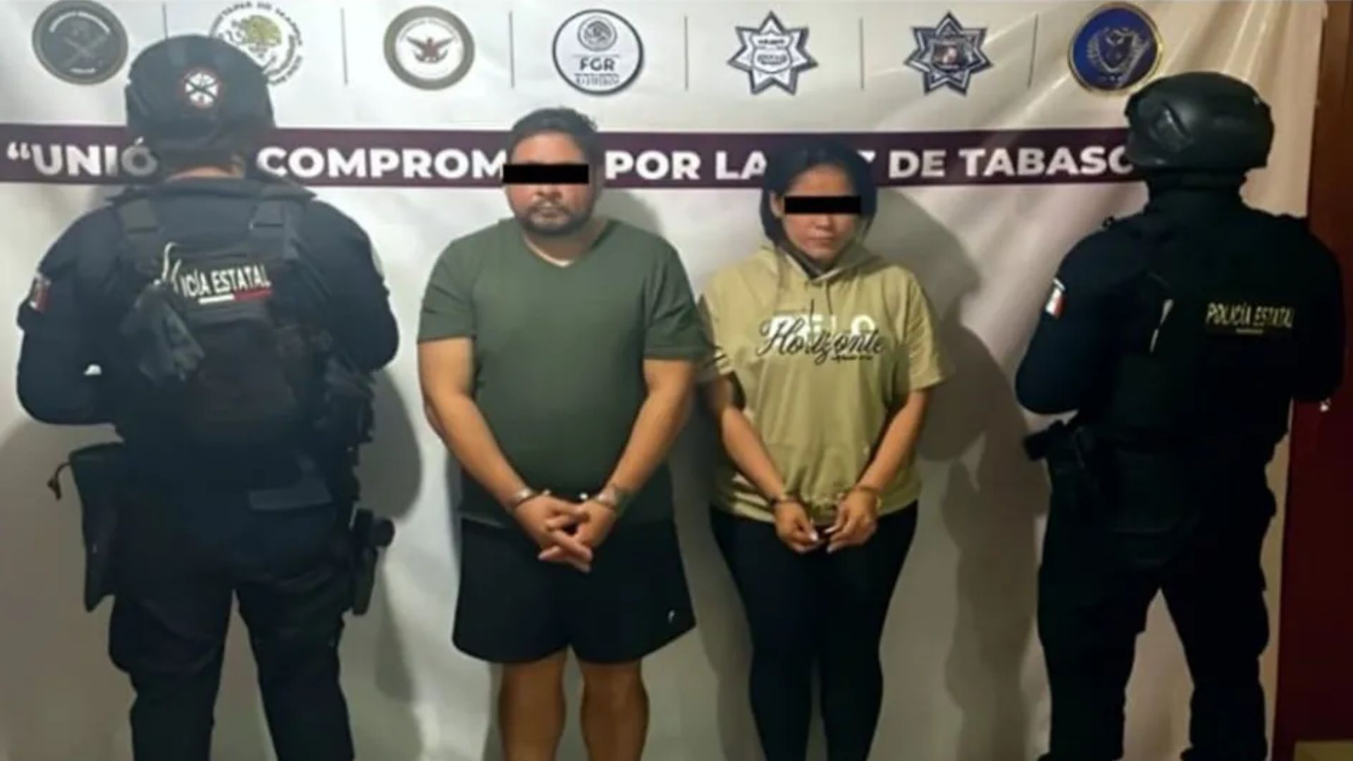 Detienen a Humberto “N” y Luisa “N”, presuntos integrantes de La Barredora, en operativo en Tabasco