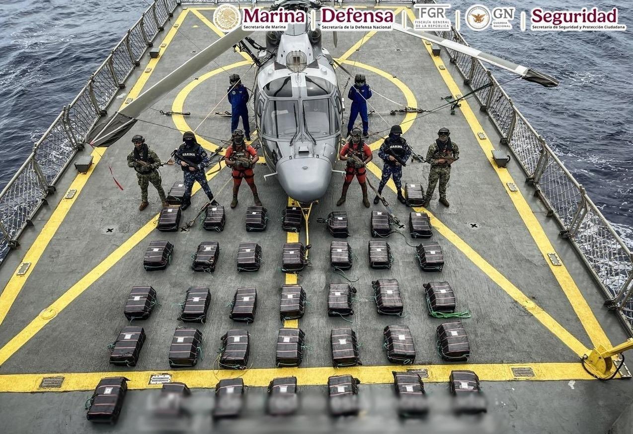 Incauta SEMAR más de una tonelada de cocaína en Guerrero afectando por más de 263 mdp a grupos delictivos